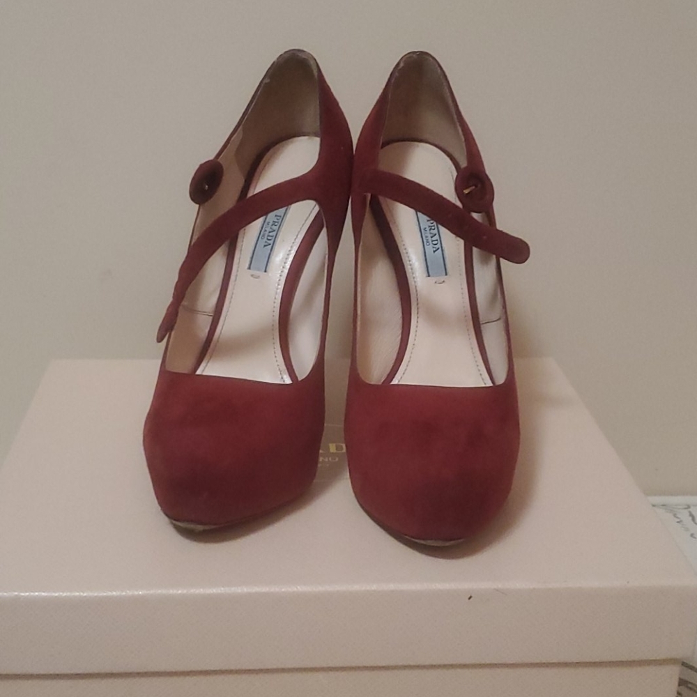 PRADA Suede Mary Jane Pumps